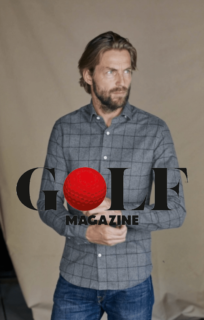 Golf Magazine — Premiere Manche coupe ajustée boutons nacre flanelle sans plastique